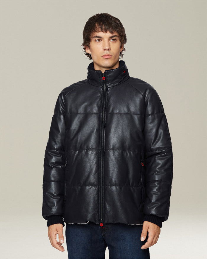 BLOUSON LAMBSKIN Navy Blue Lining Polyester Outerwear