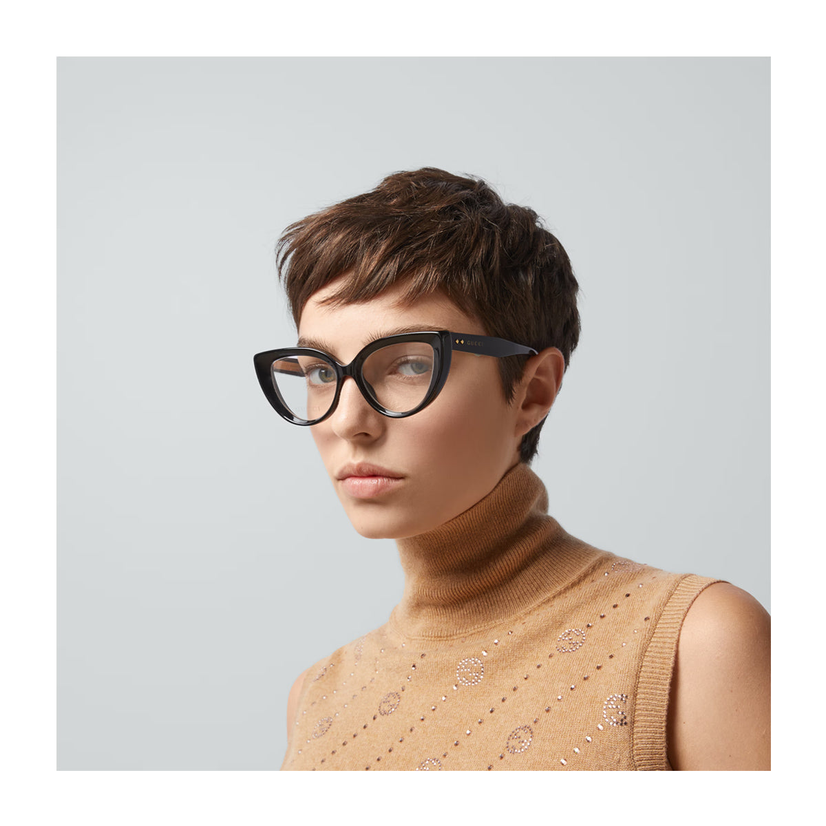 Gucci GG1530O Linea Rivets 001 Nero Acetate Occhiali Vista