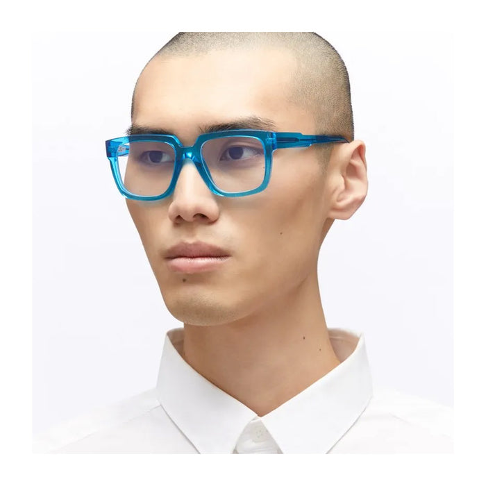 Kuboraum Maske K3 EB Electric Blue Turchese Acetato Mazzucchelli Occhiali Da Vista