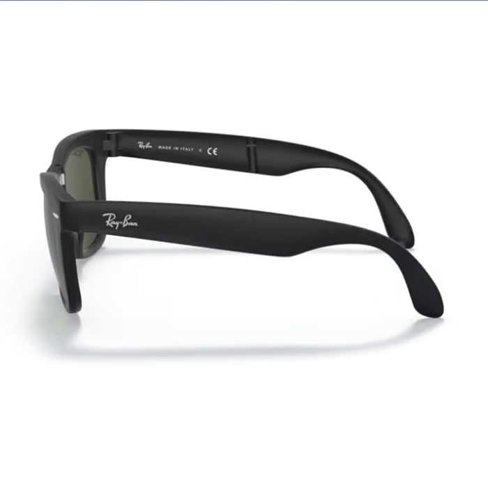 Ray- Ban RB4105 - Folding wayfarer 601s Nero Matte Acetato Occhiali Da Sole