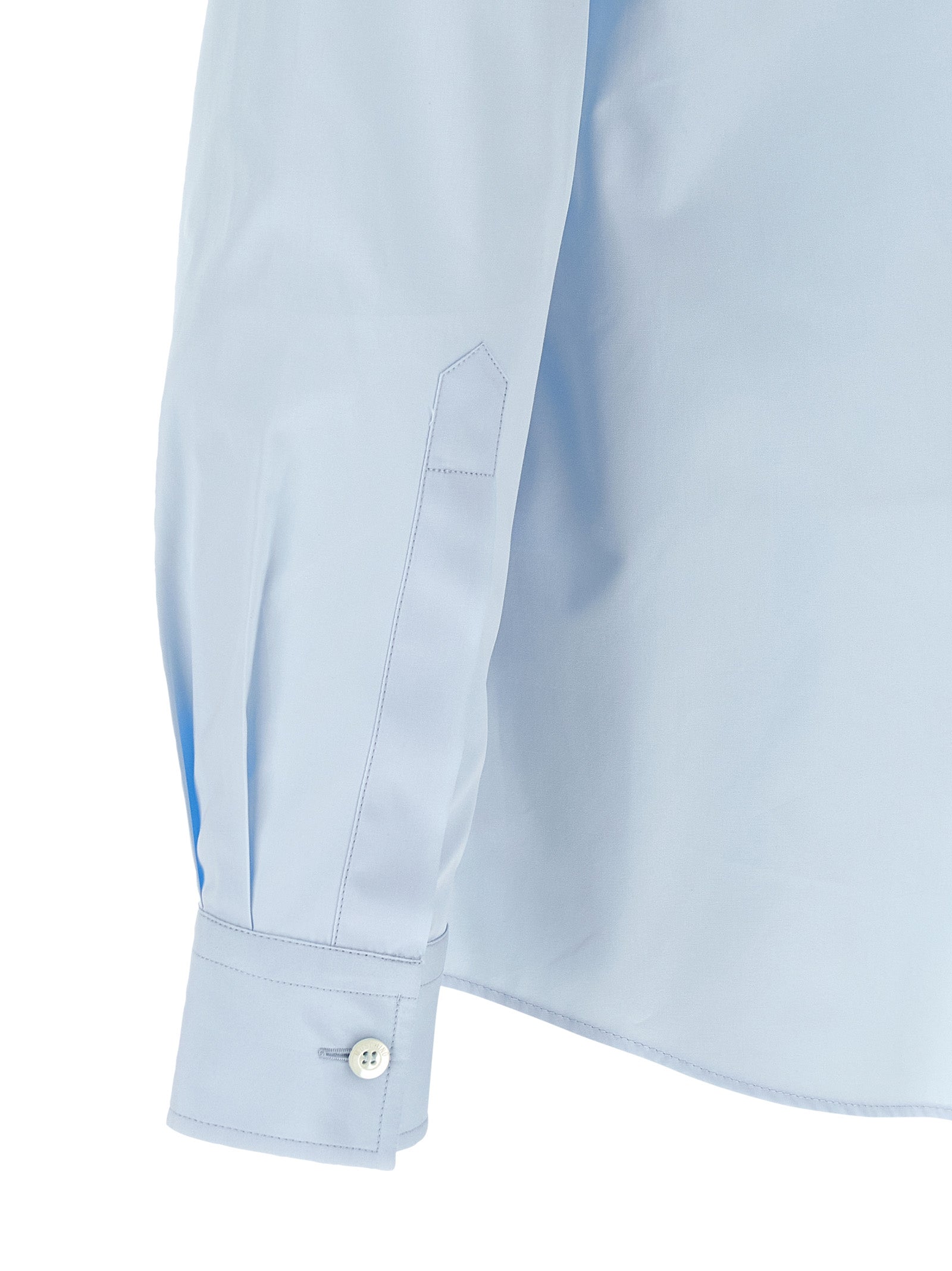 Trompe-lœil print shirt Light Blue Cotton Shirt, Blouse