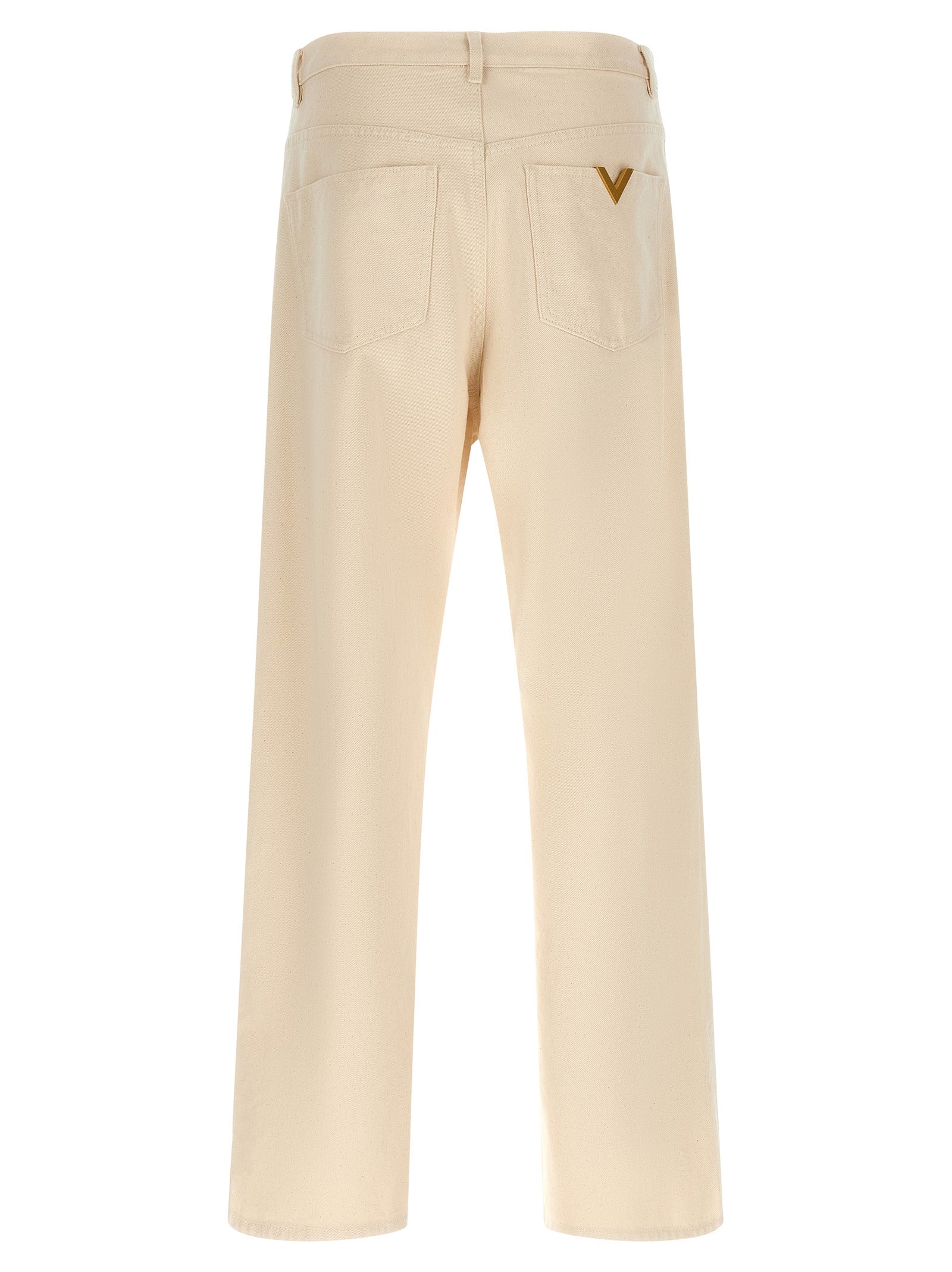 Jeans Valentino Garavani VGold Beige Cotton