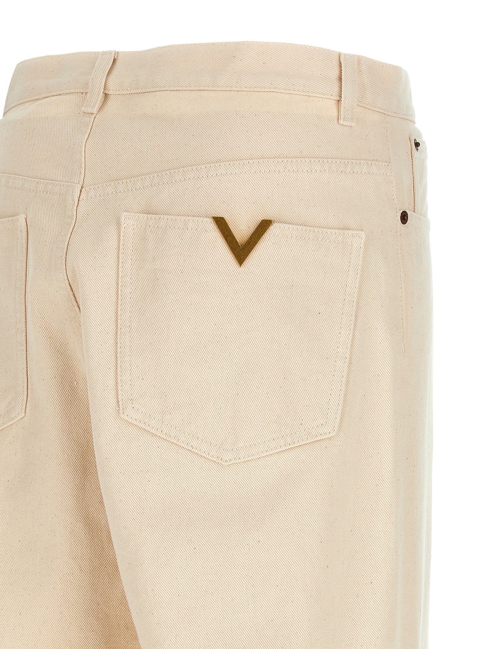 Jeans Valentino Garavani VGold Beige Cotton