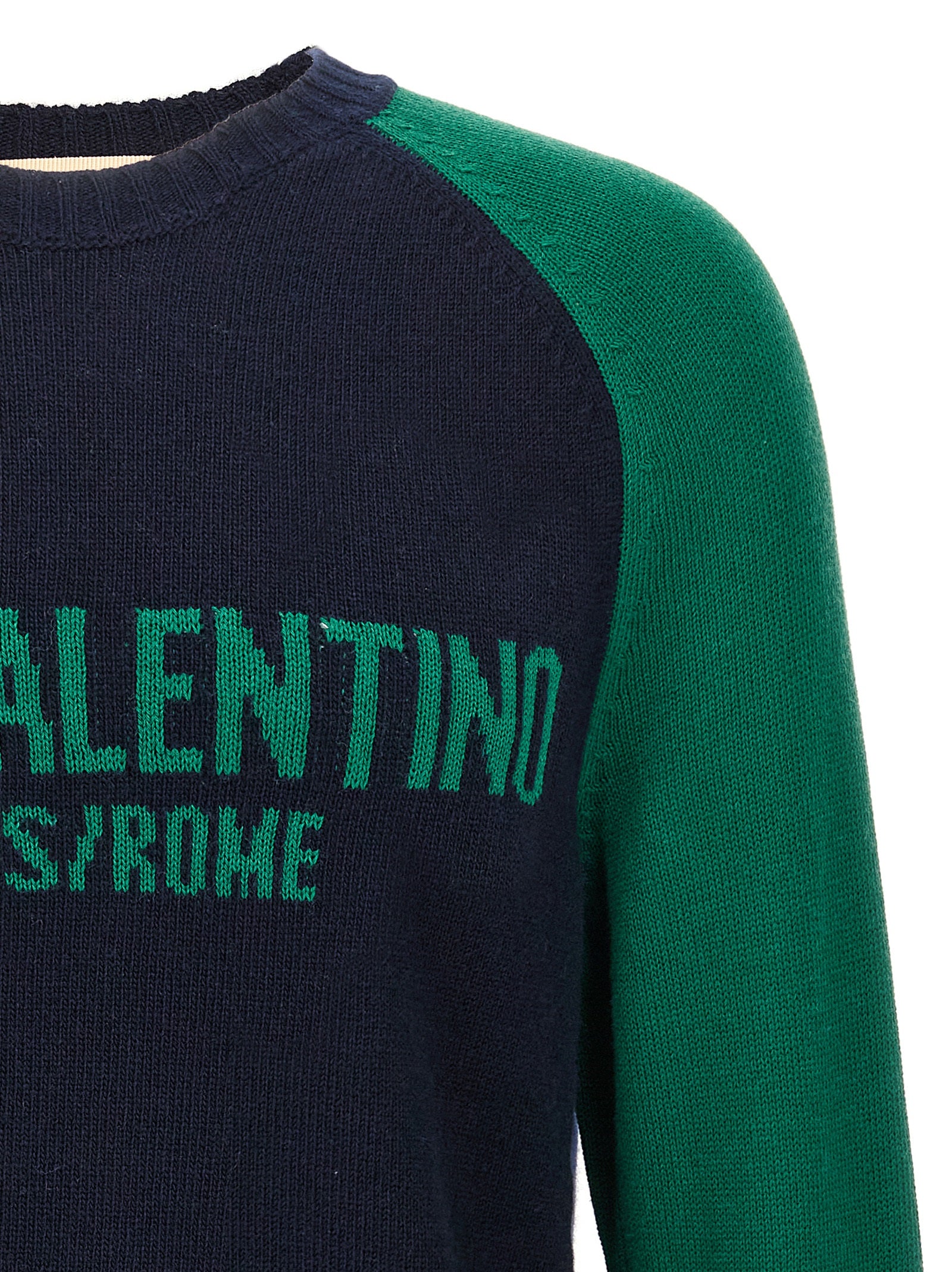 Valentino Garavani Chez Jersey Blue Virgin Wool Sweater, Cardigans