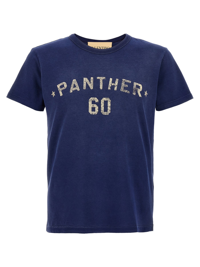 Valentino Garavani Panther T-shirt Blue Cotton