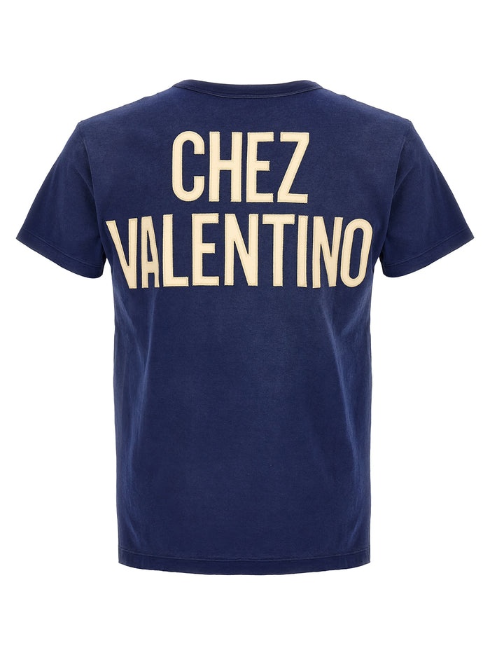 Valentino Garavani Panther T-shirt Blue Cotton
