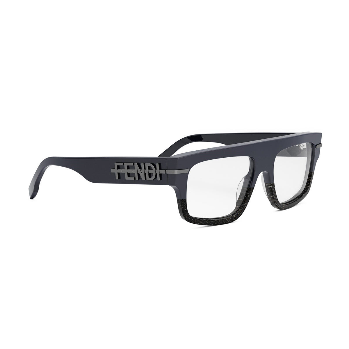 Fendi FE50062I Fendigraphy 090 blu scuro- Nero Acetate Occhiali Da Vista