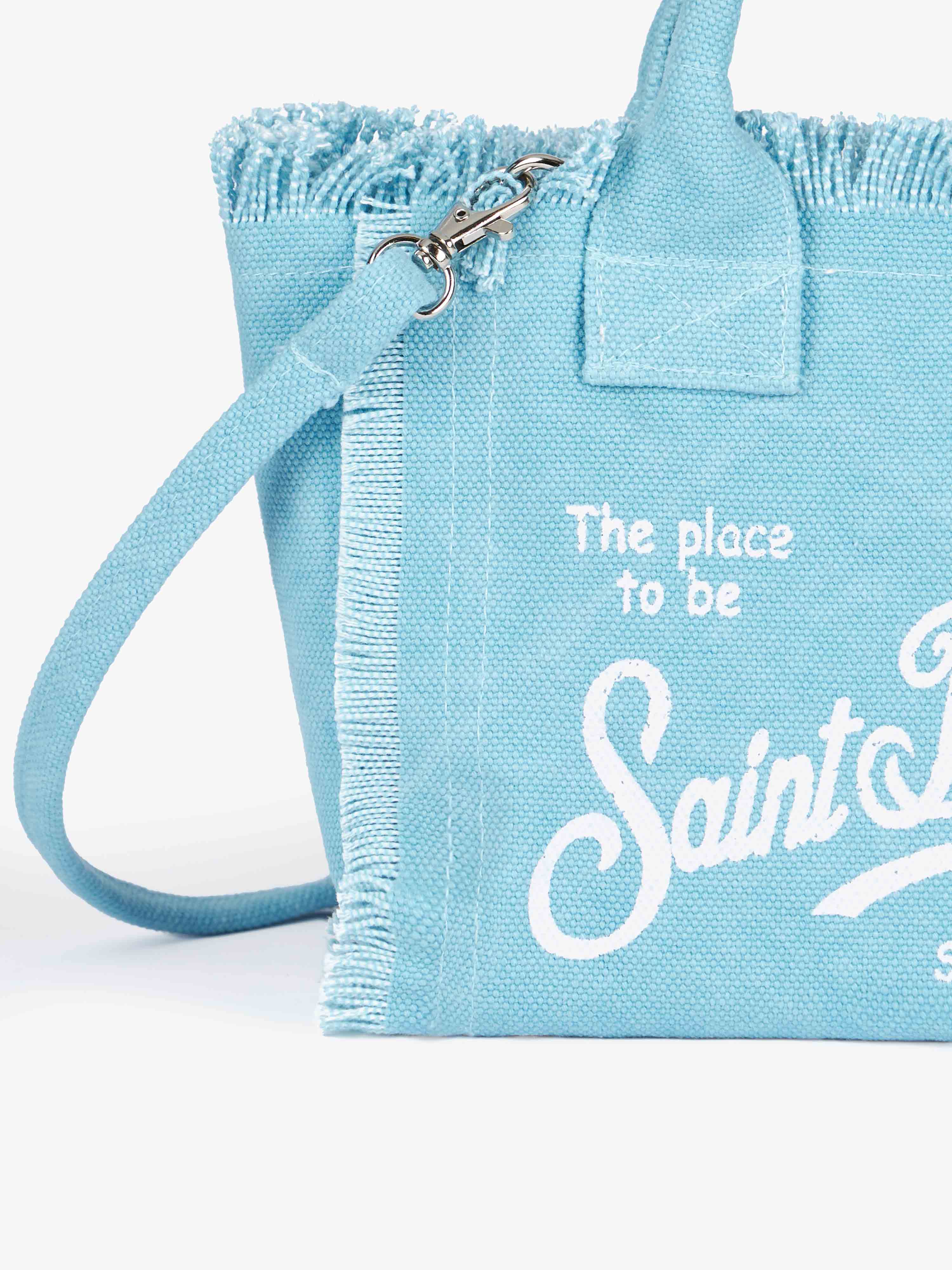 Light Blue Cotton Canvas Mini Vanity Bag Sky
