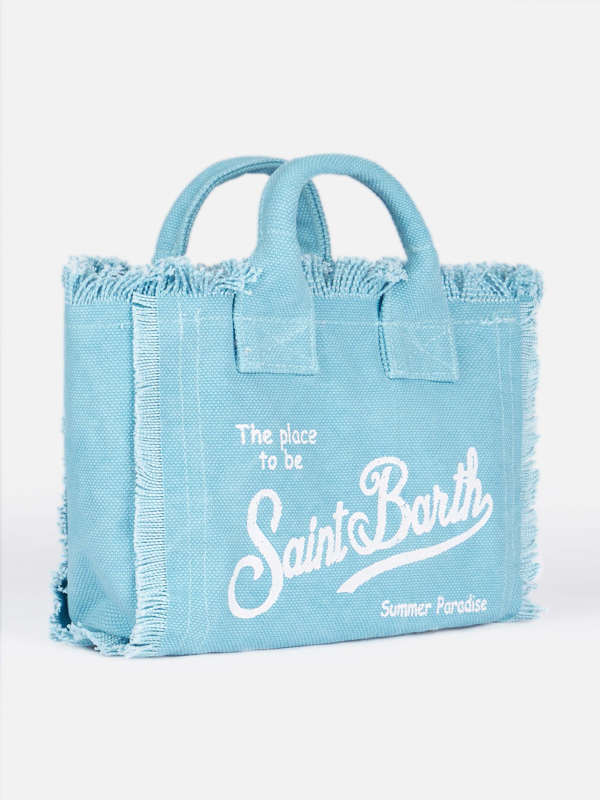 Light Blue Cotton Canvas Mini Vanity Bag Sky