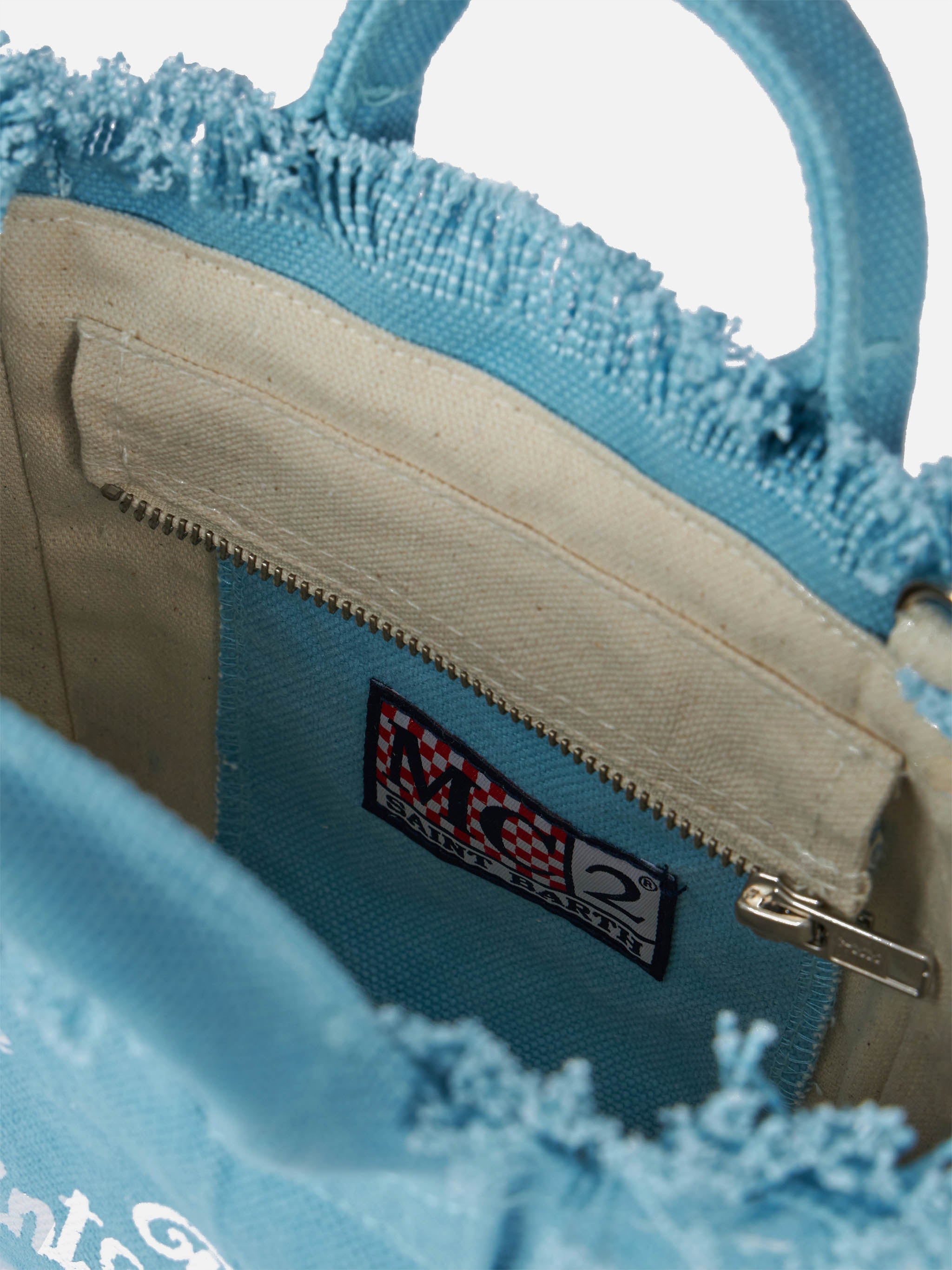 Light Blue Cotton Canvas Mini Vanity Bag Sky