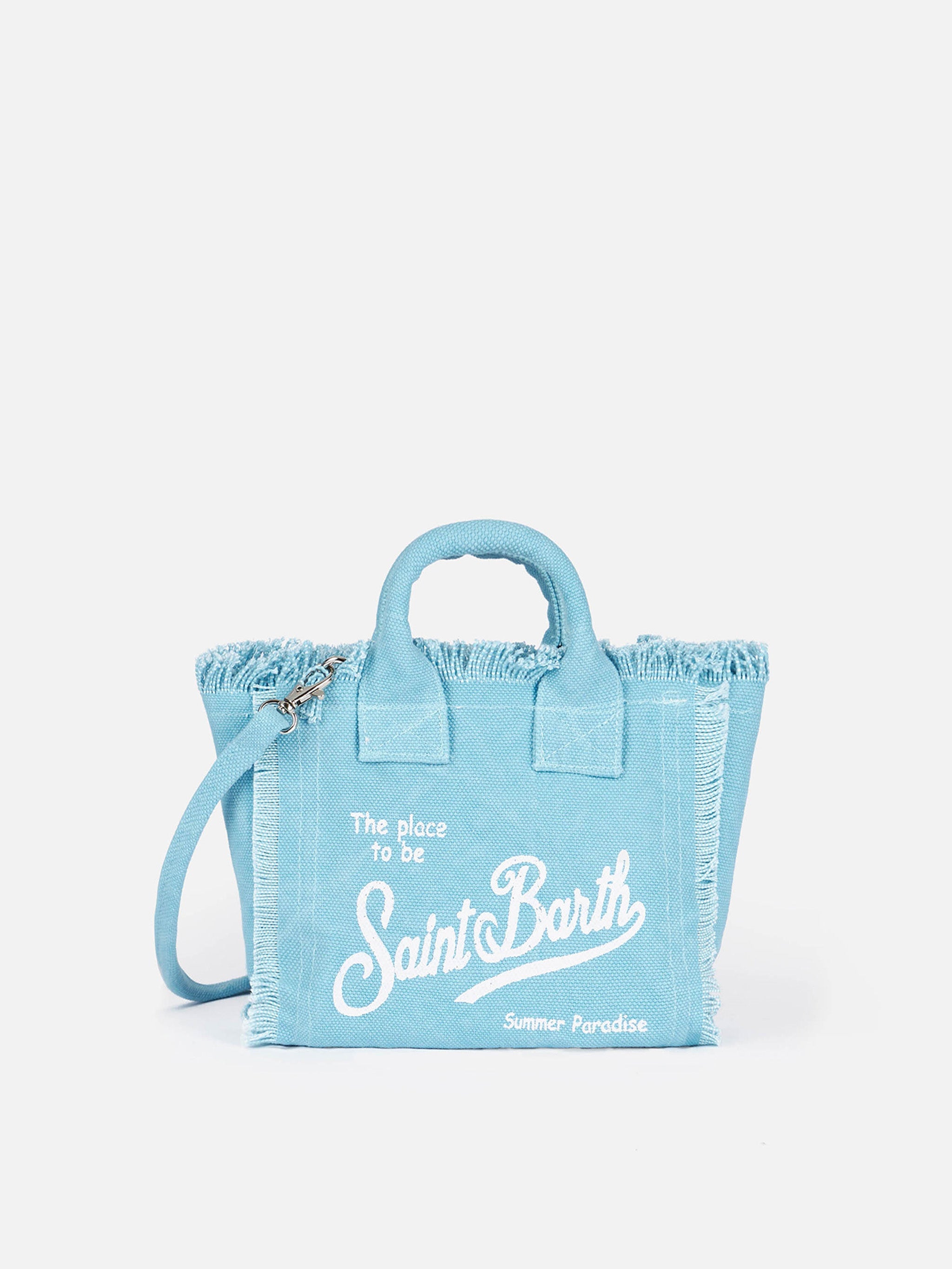 Light Blue Cotton Canvas Mini Vanity Bag Sky