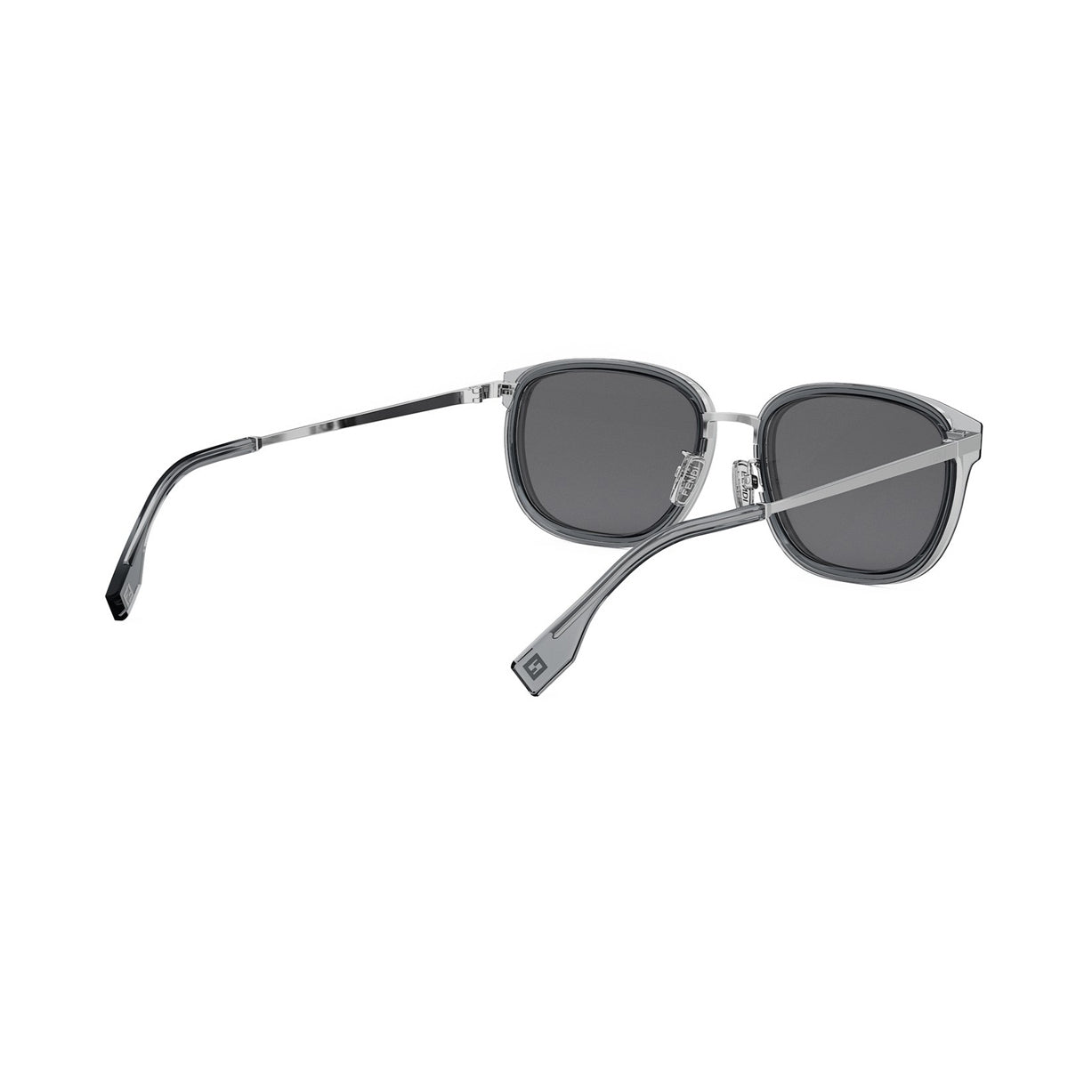 FE40155U Fendi Travel 20A Grigio Lucido Argento Acetate/ Metal Occhiali Da Sole