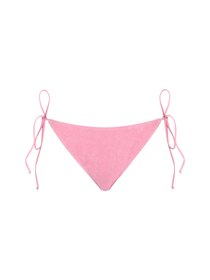 Virgo Green Terry Classic Swim Briefs Pink Bottom