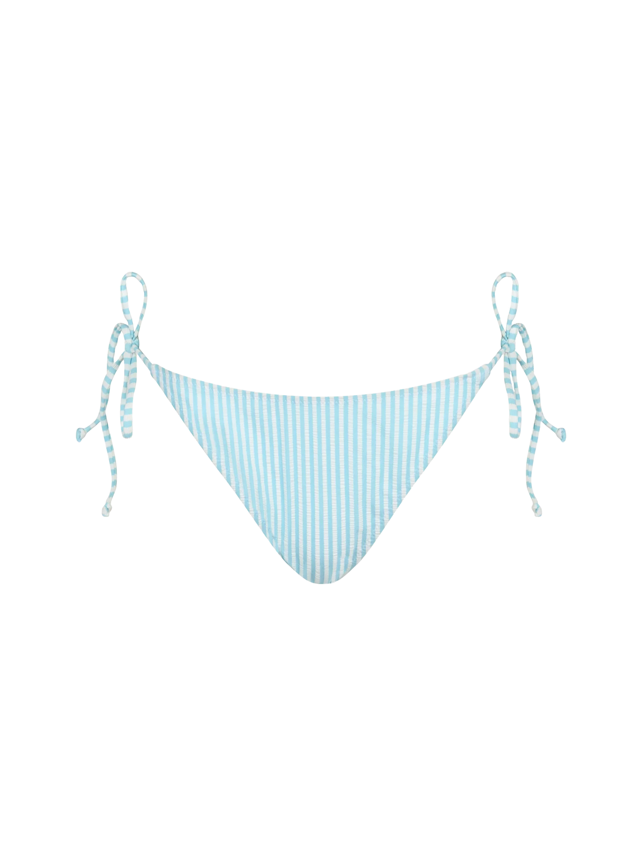 Virgo Seersucker Striped Classic Swim Briefs Sky Bottom