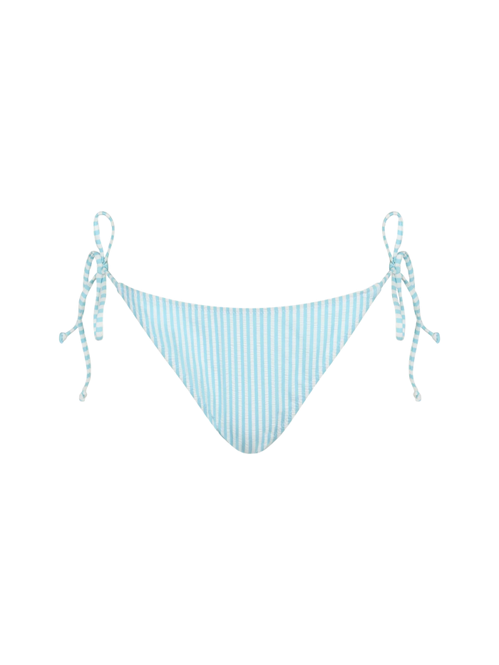 Virgo Seersucker Striped Classic Swim Briefs Sky Bottom
