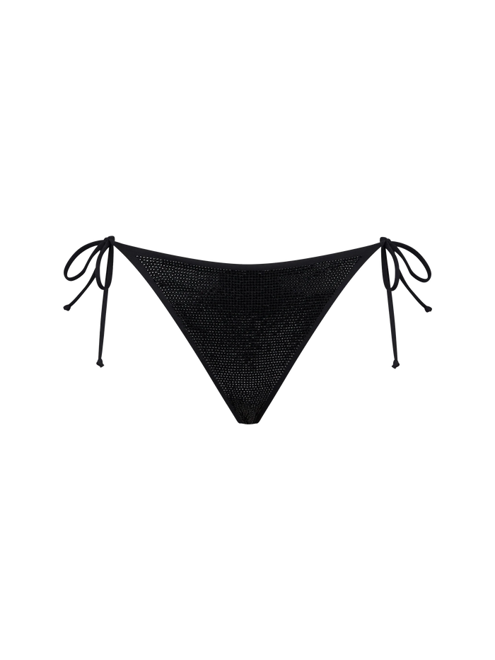 Virgo Black Bikini Briefs With Rhinestones Bottom