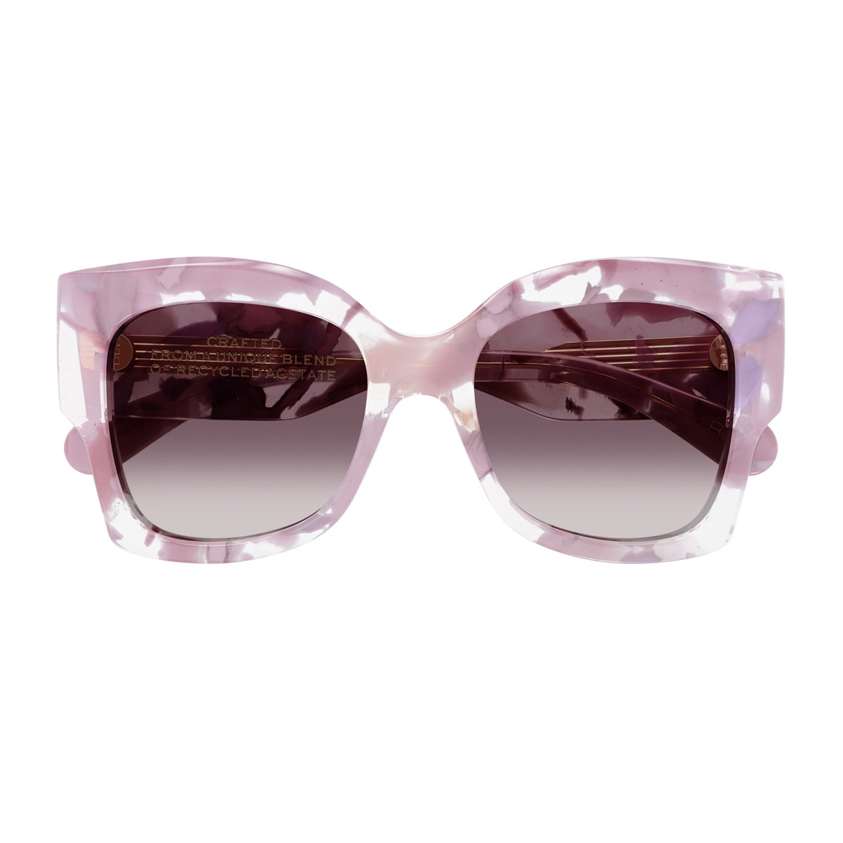 Chloé CH0252S Linea Gayia 005 Nude Violet Multicolore Recycled Acetate Occhiali Da Sole