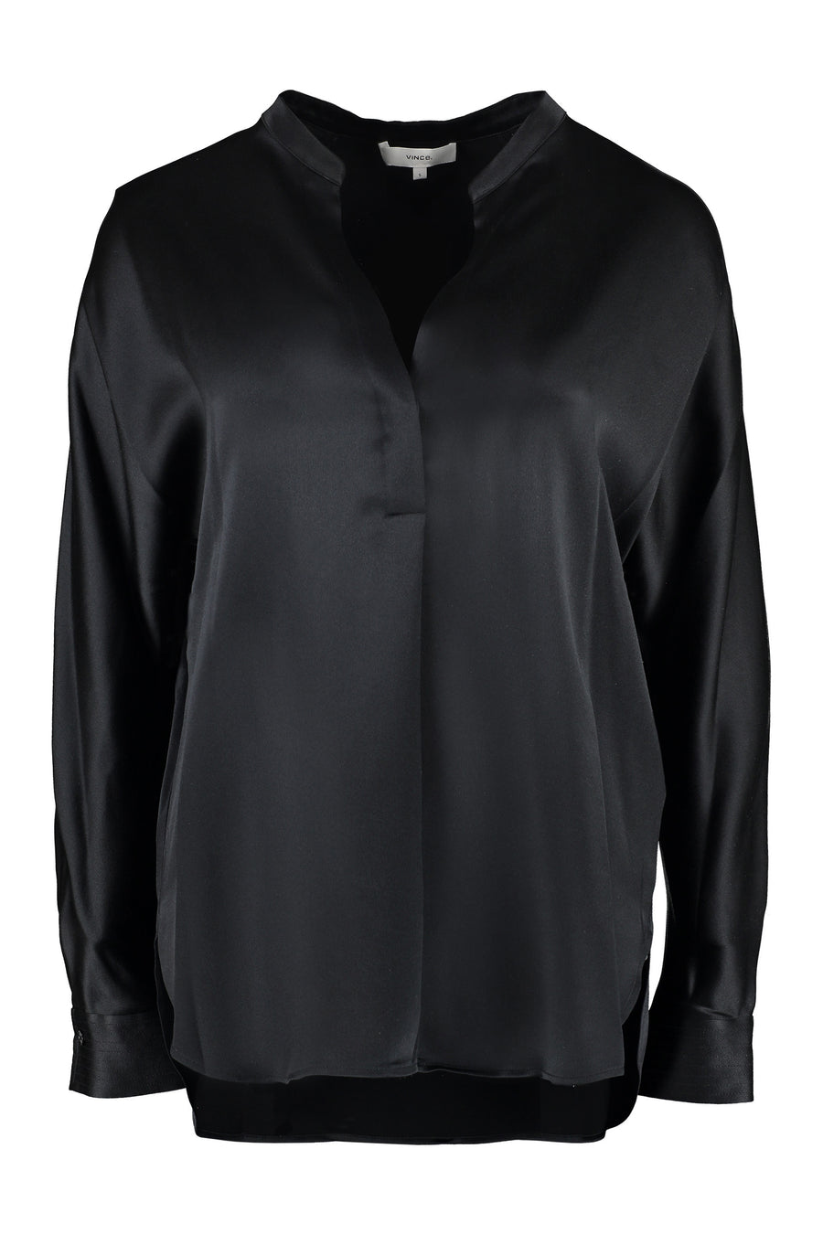 Silk Blouse With Buttoned Cuffs Black Blouses