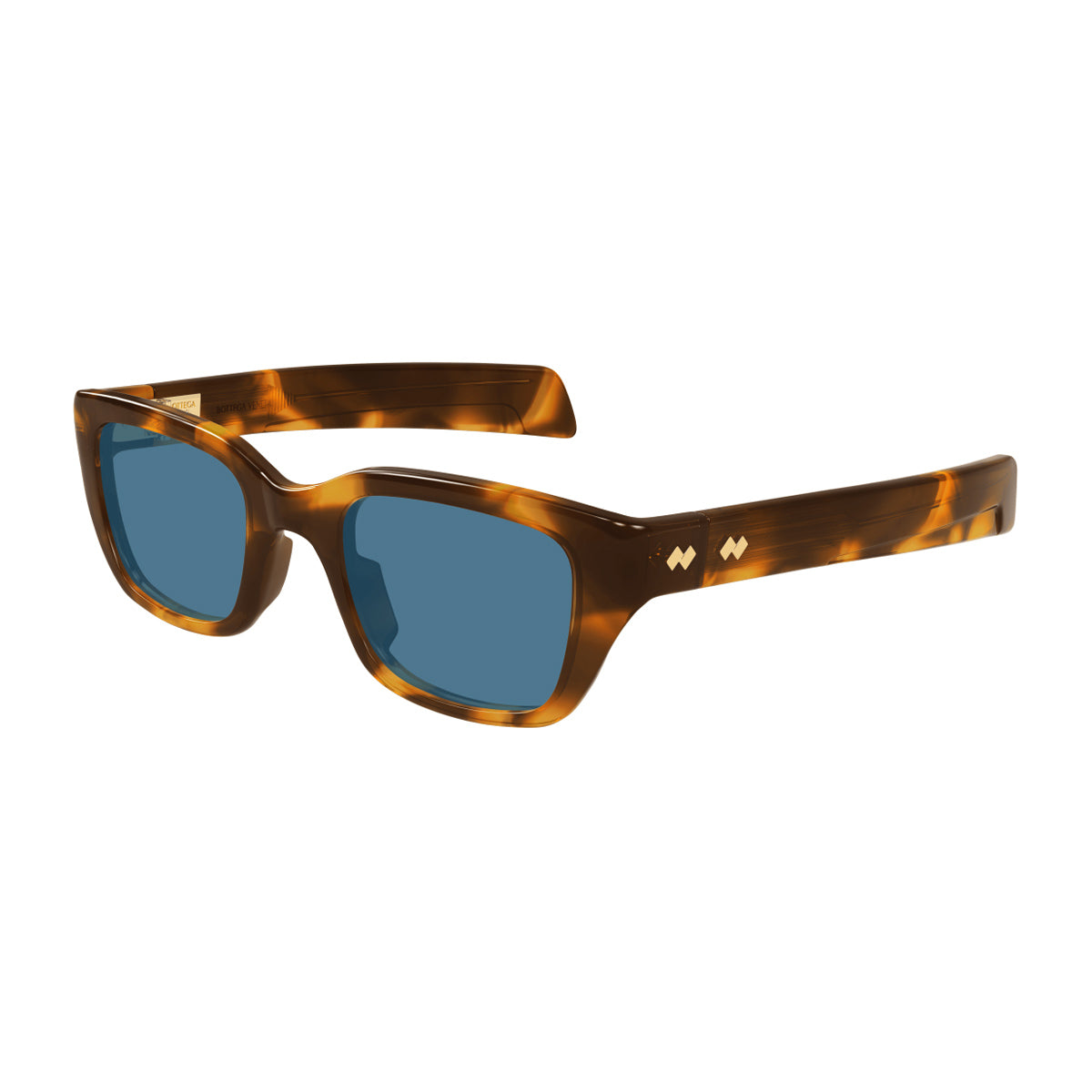Bottega Veneta BV1393S Linea Ribbon 006 Havana Blue Recycled Acetate Occhiali Da Sole