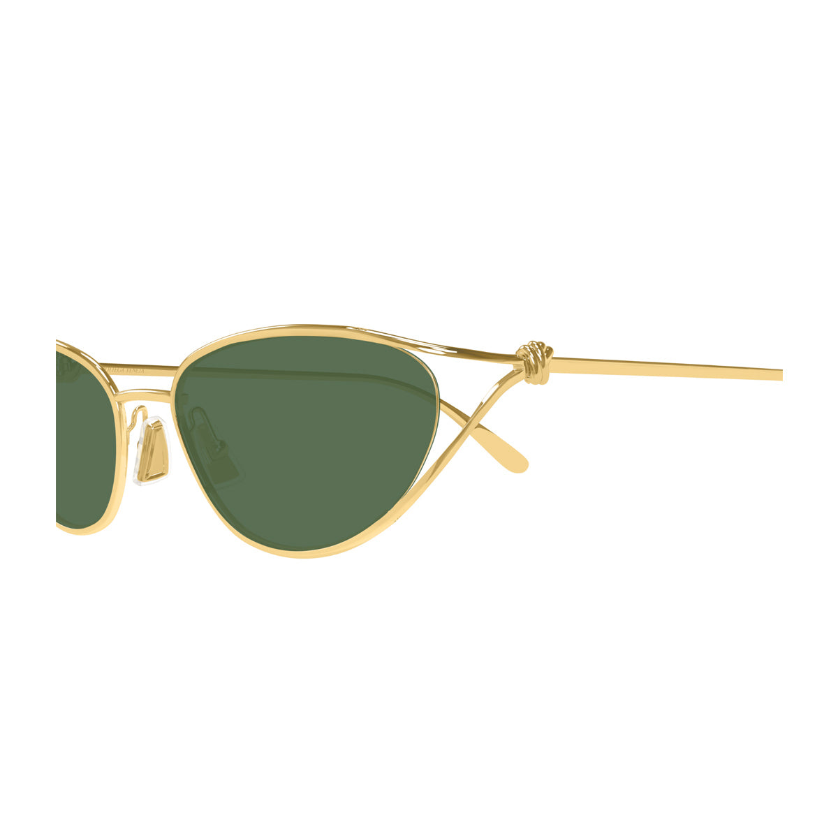 Bottega Veneta BV1330S Linea Knot 004 Gold Green Oro Metal Occhiali Da Sole