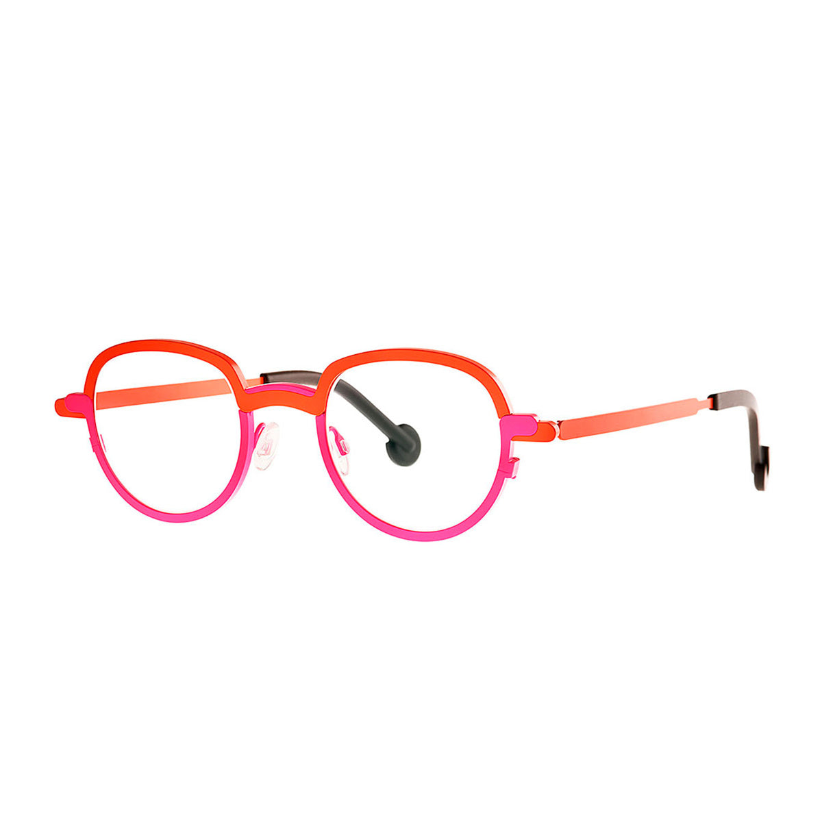 Theo Eyewear Mong Kok 487 21 Fluo Orange + 306 Pink Arancione Titanium Occhiali Da Vista