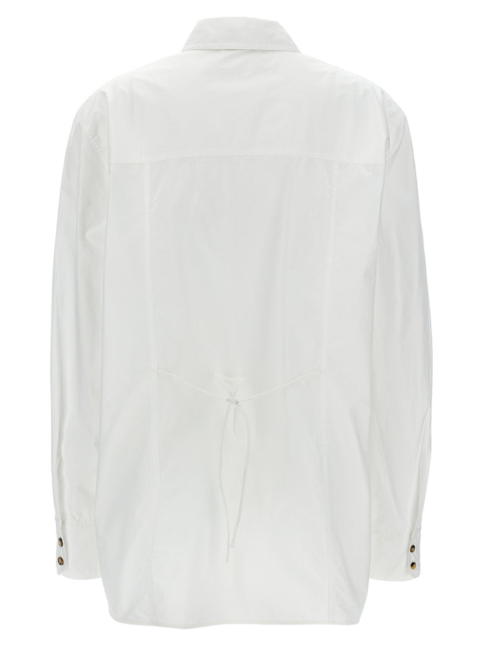 Lace-up shirt White Cotton Shirt, Blouse