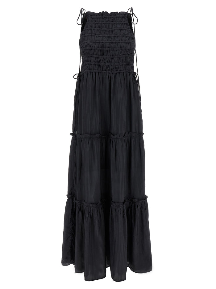Black Smock Tie dress Gray Viscose