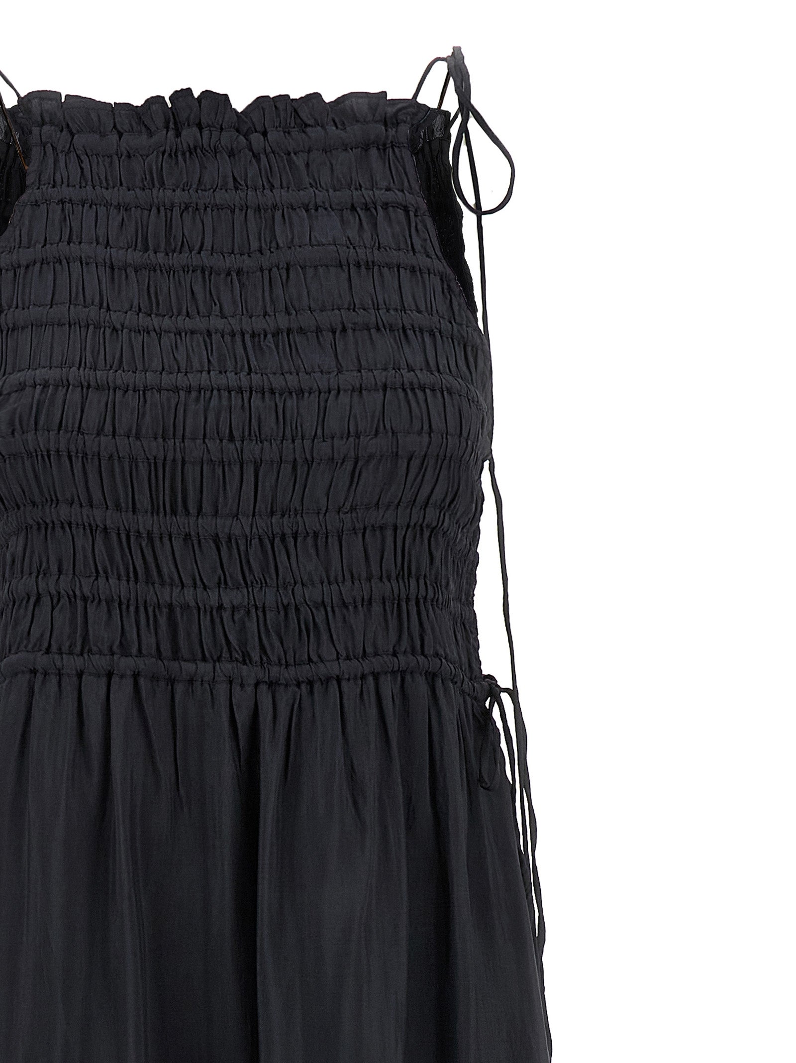 Black Smock Tie dress Gray Viscose