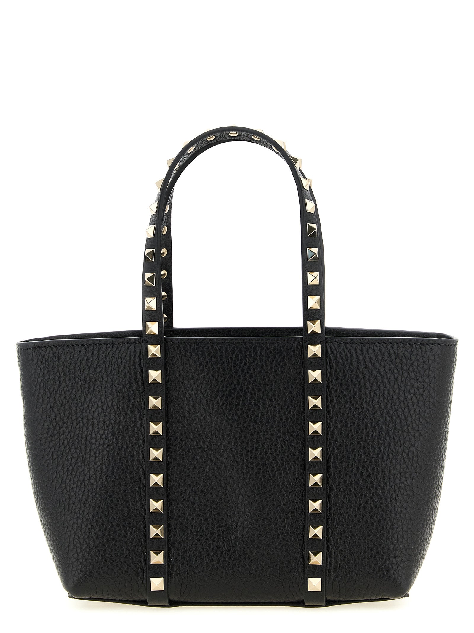 Valentino Garavani Rockstud mini shopping bag Black Calfskin Leather (bos Taurus) Tote