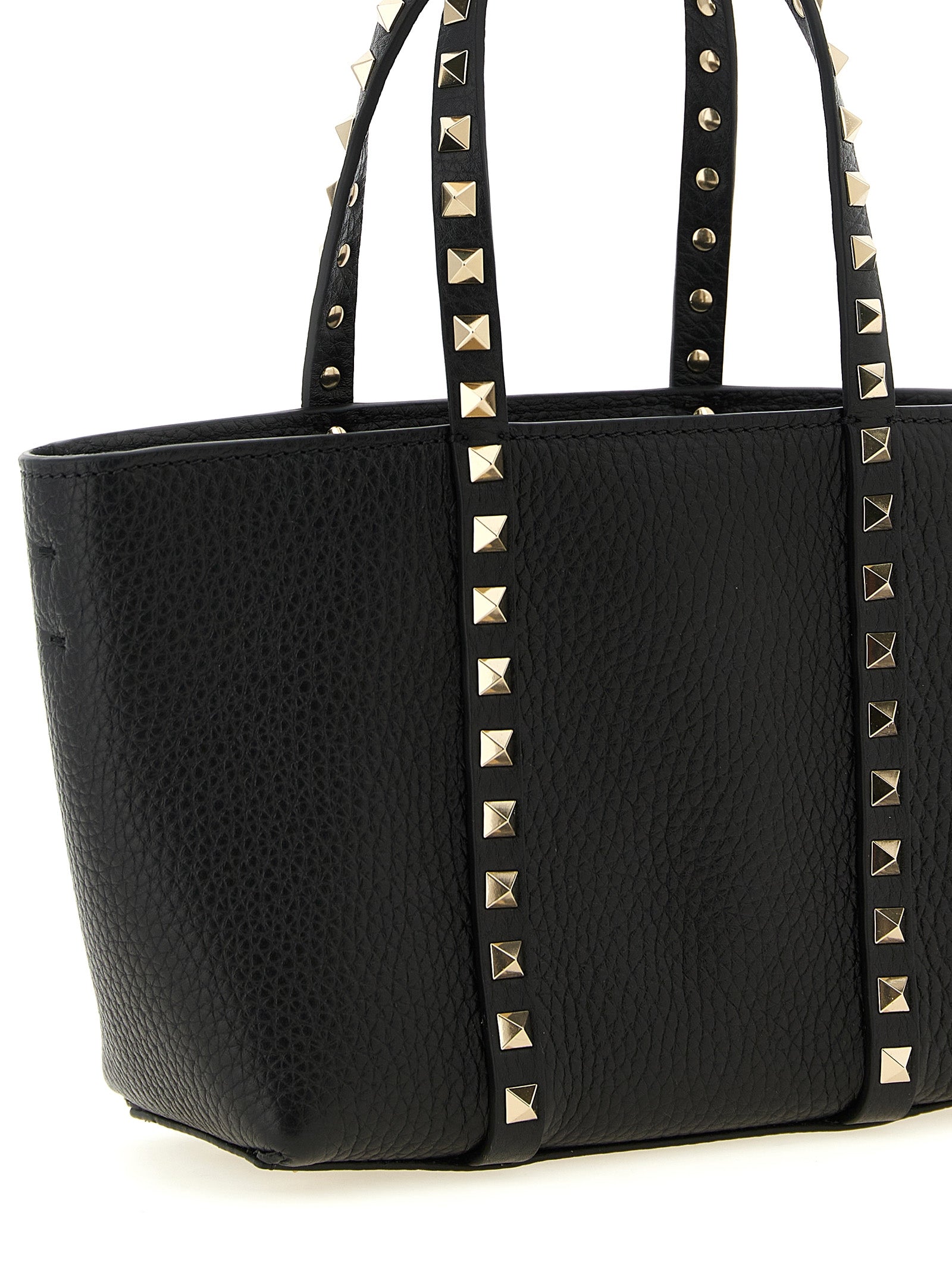 Valentino Garavani Rockstud mini shopping bag Black Calfskin Leather (bos Taurus) Tote