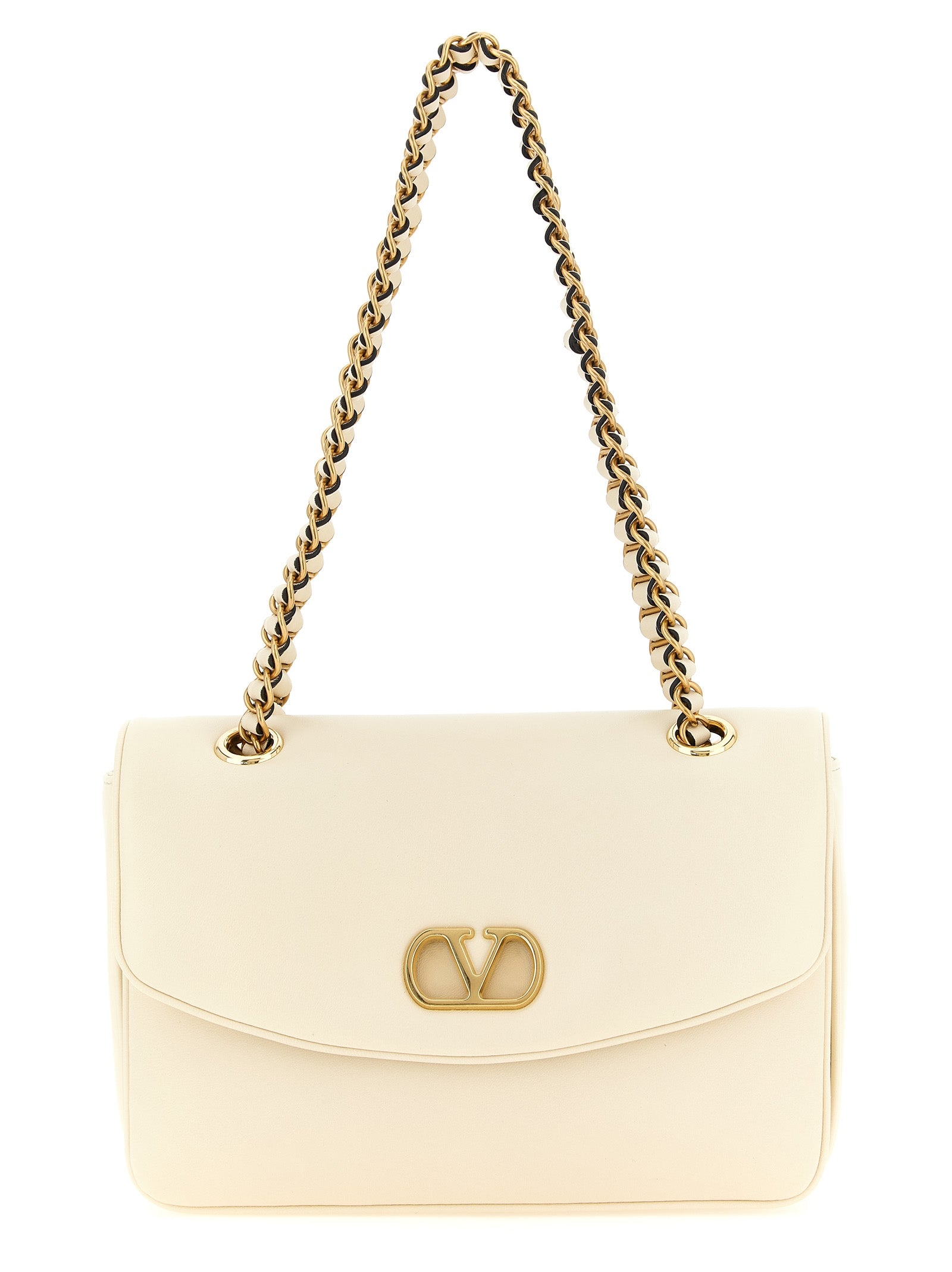 Valentino Garavani Djuna Medium Shoulder Bag White Lamb Leather (ovis Aries)