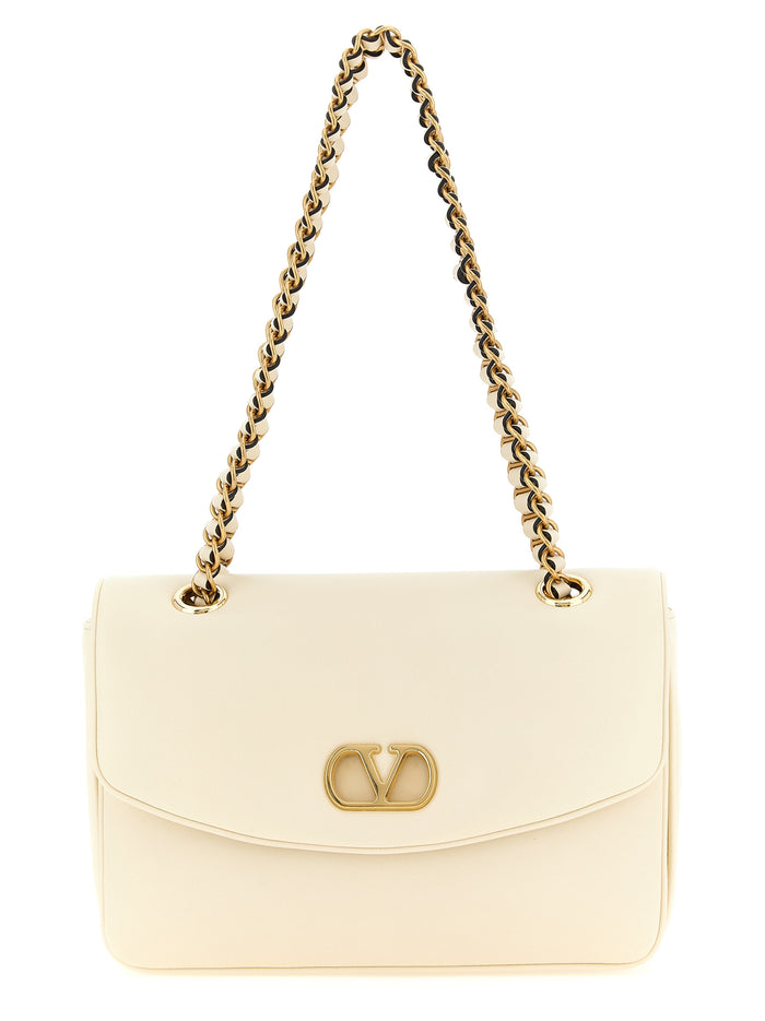 Valentino Garavani Djuna Medium Shoulder Bag White Lamb Leather (ovis Aries)