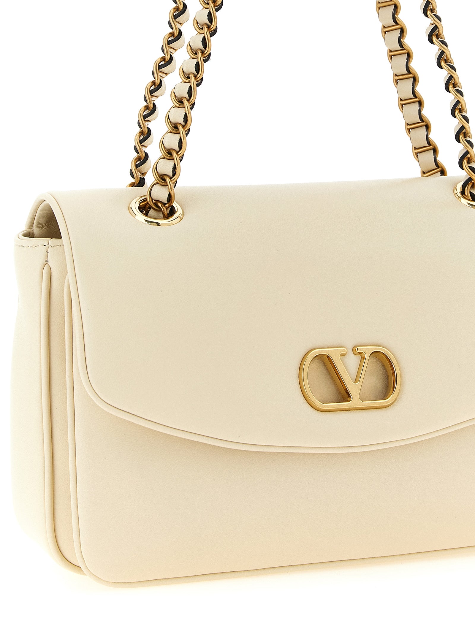 Valentino Garavani Djuna Medium Shoulder Bag White Lamb Leather (ovis Aries)