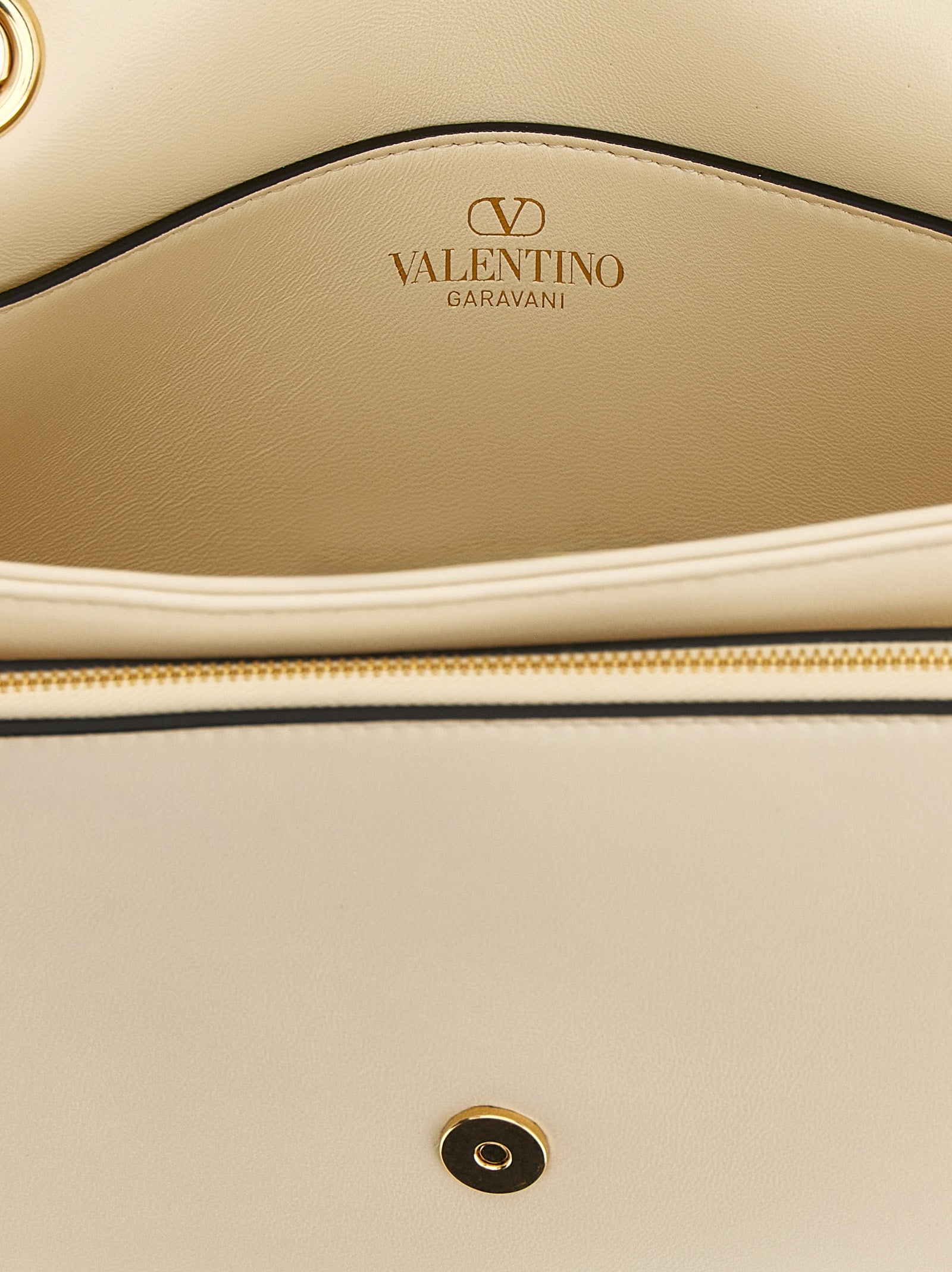 Valentino Garavani Djuna Medium Shoulder Bag White Lamb Leather (ovis Aries)