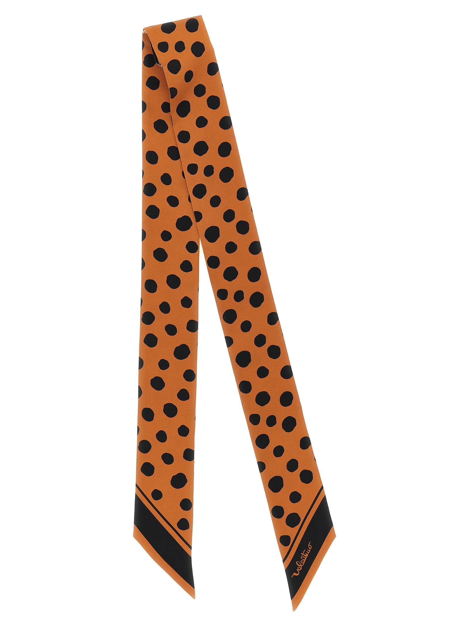Valentino Garavani Pois Dalmata bandeau Brown Silk Scarves, Foulards