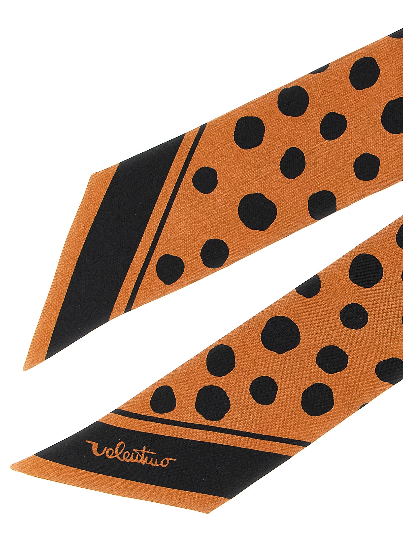 Valentino Garavani Pois Dalmata bandeau Brown Silk Scarves, Foulards