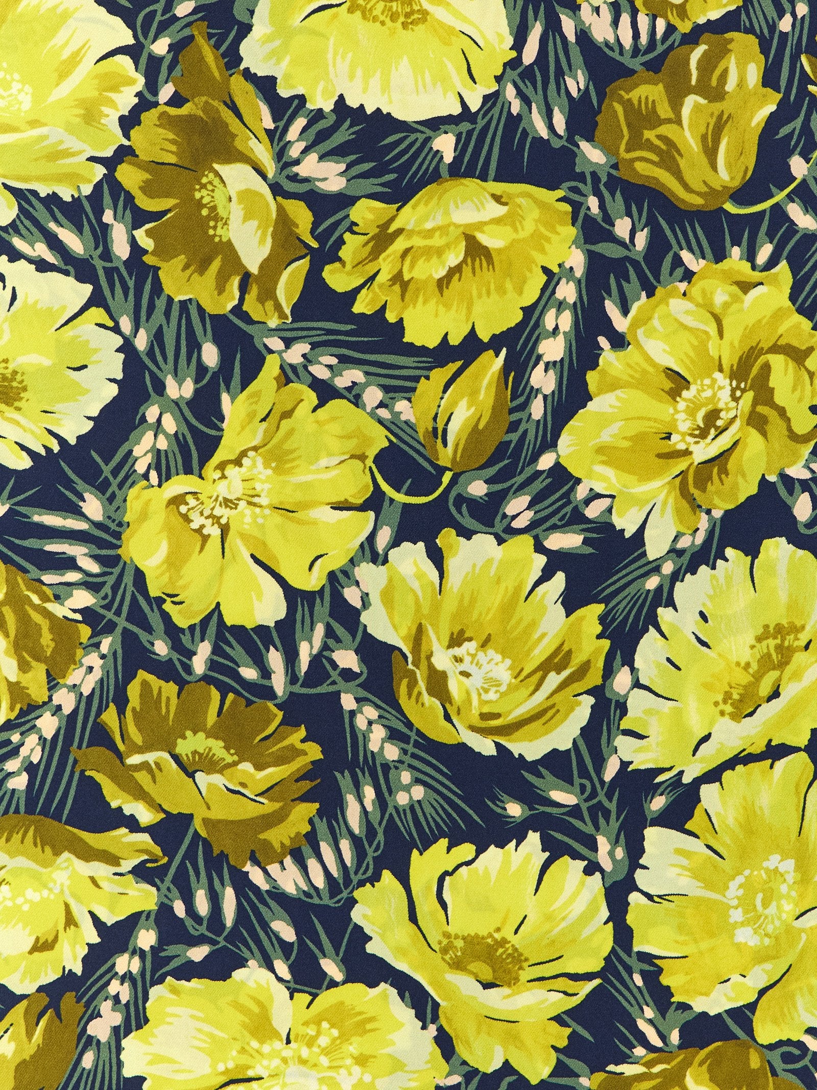 Valentino Garavani Après Lhiver-Poppies Scarf Green Silk Scarves, Foulards