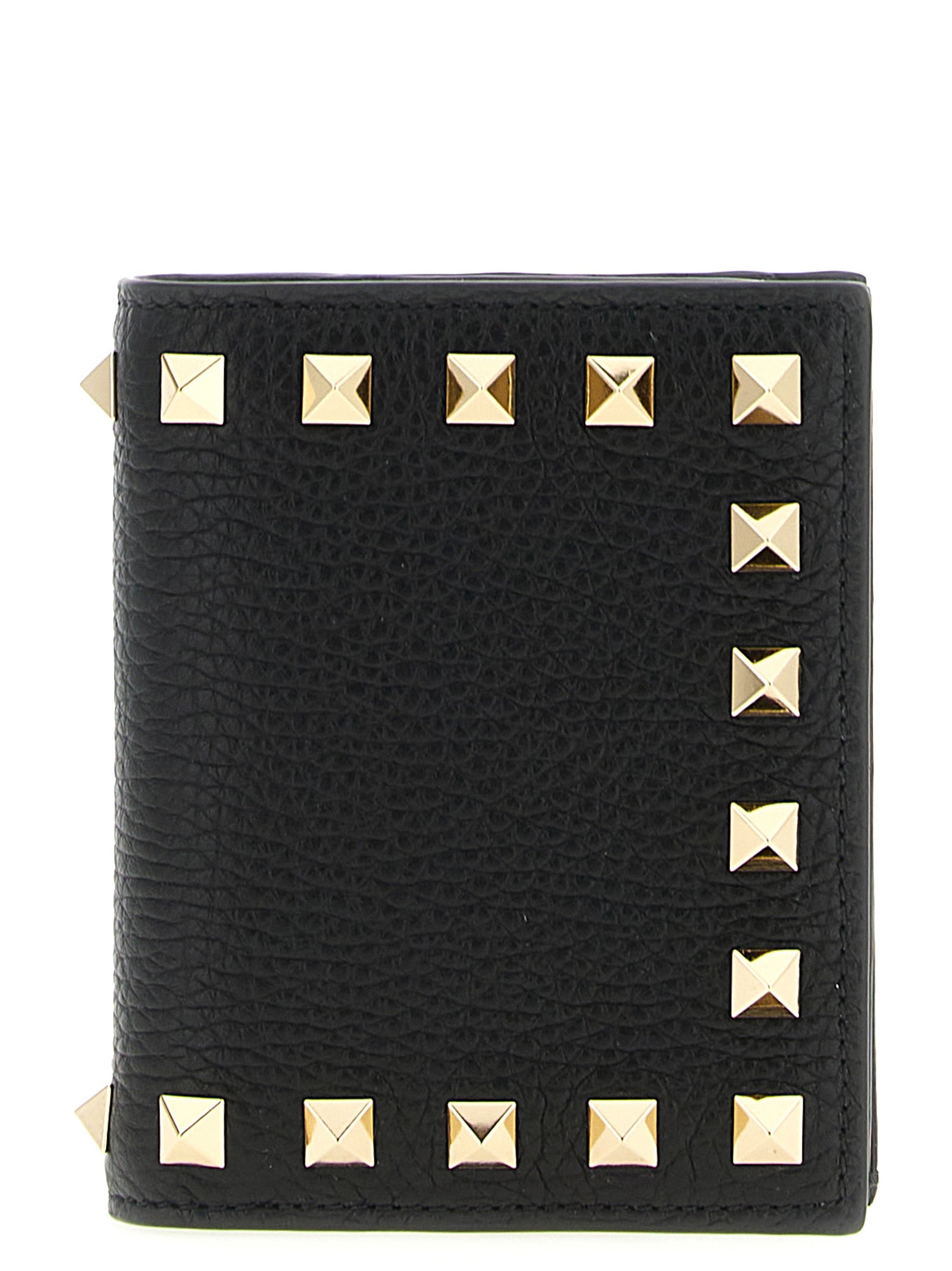 Valentino Garavani Rockstud Wallet Black Calfskin Leather (bos Taurus) Wallets, Card Holders