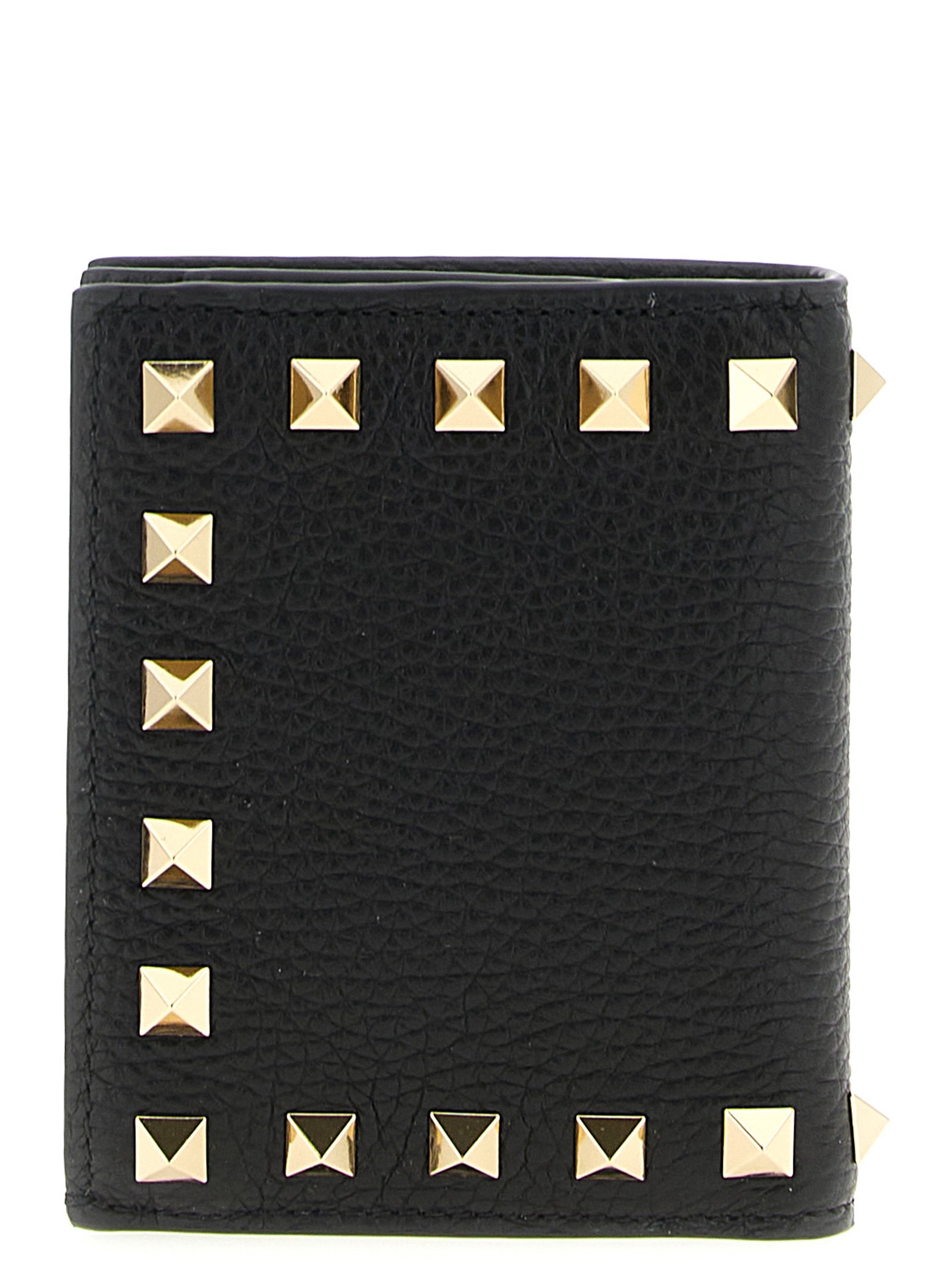Valentino Garavani Rockstud Wallet Black Calfskin Leather (bos Taurus) Wallets, Card Holders