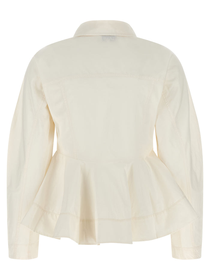 Peplum shirt White Cotton Shirt, Blouse