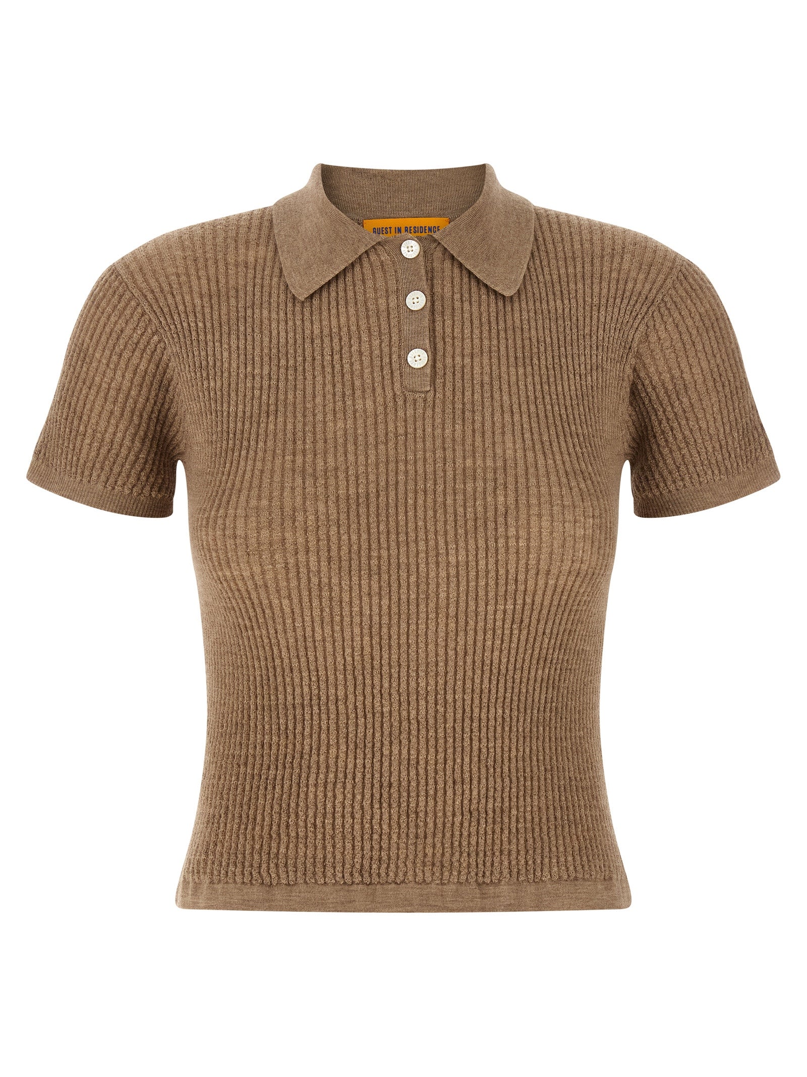 Shrunken polo shirt Beige Cashmere