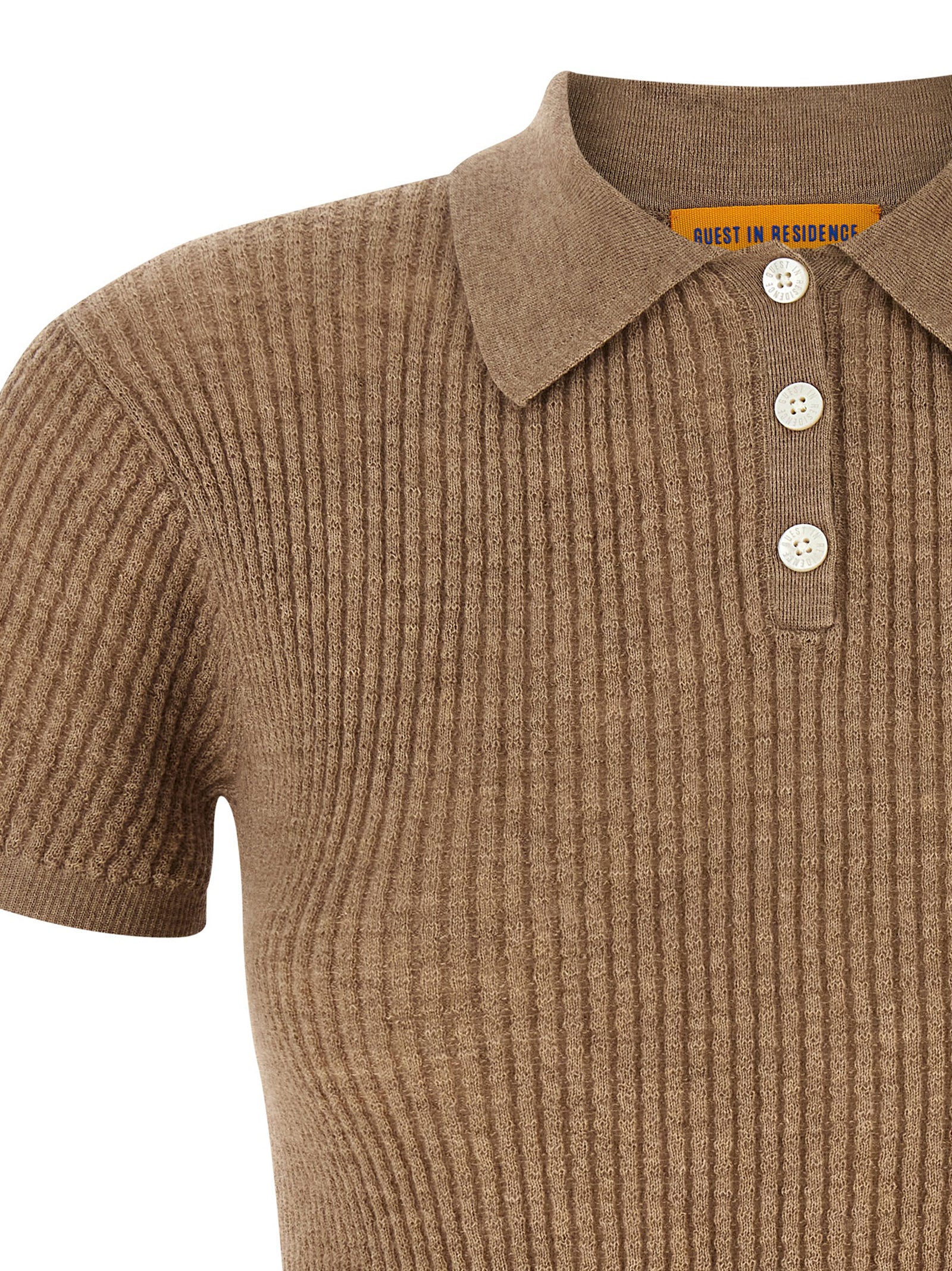 Shrunken polo shirt Beige Cashmere