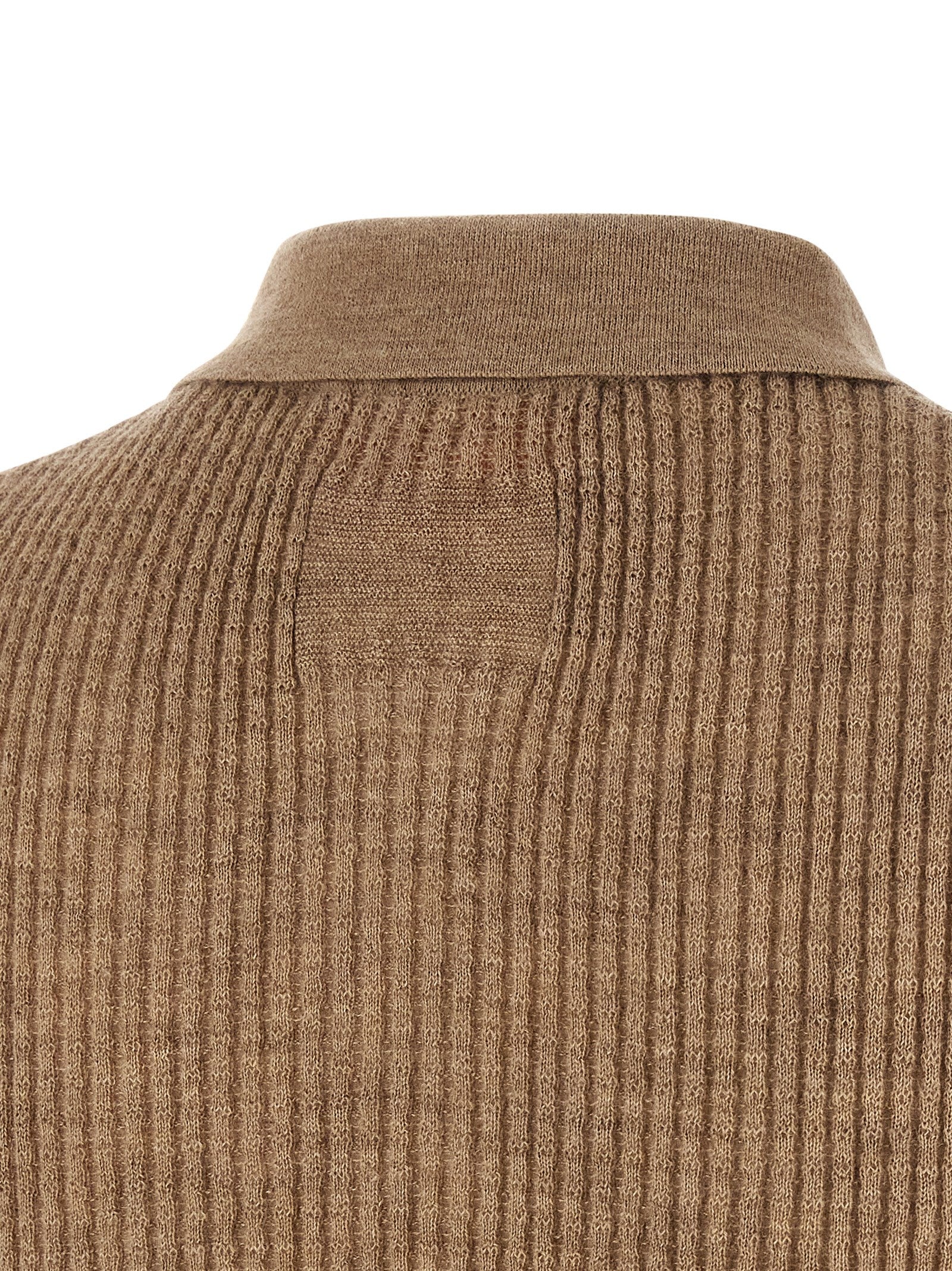 Shrunken polo shirt Beige Cashmere