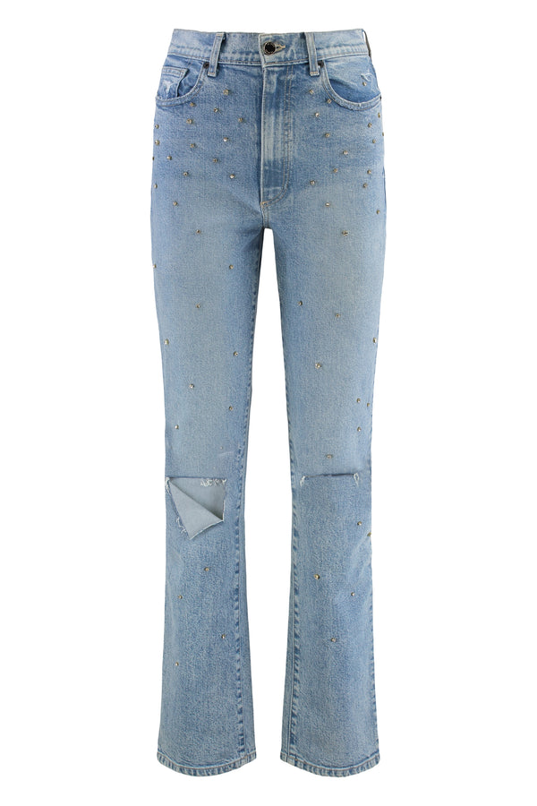 Straight-Leg Denim Jeans Cotton