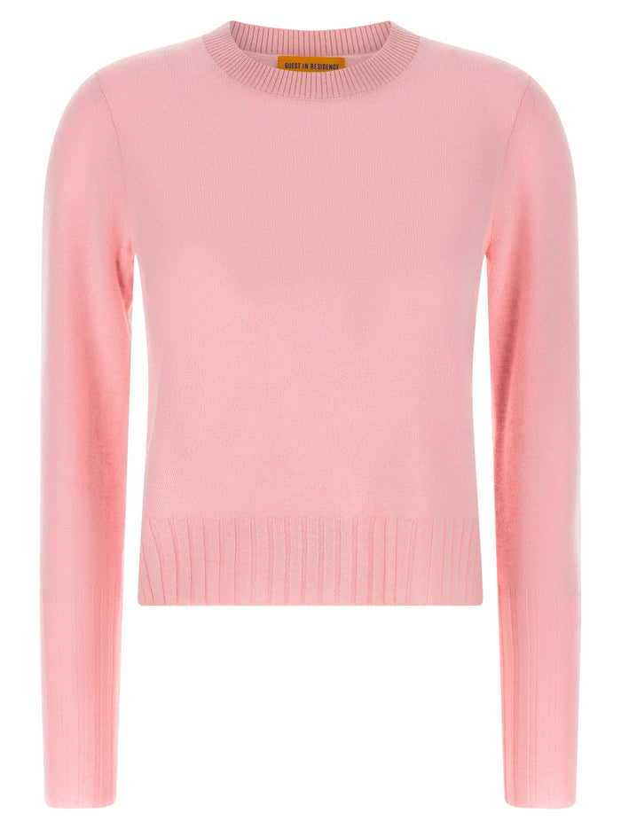 Shrunken Crew sweater Pink Cashmere Sweater, Cardigans