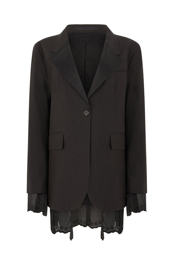 Jacket Reversible Linen Black Soot Techflax Blazers