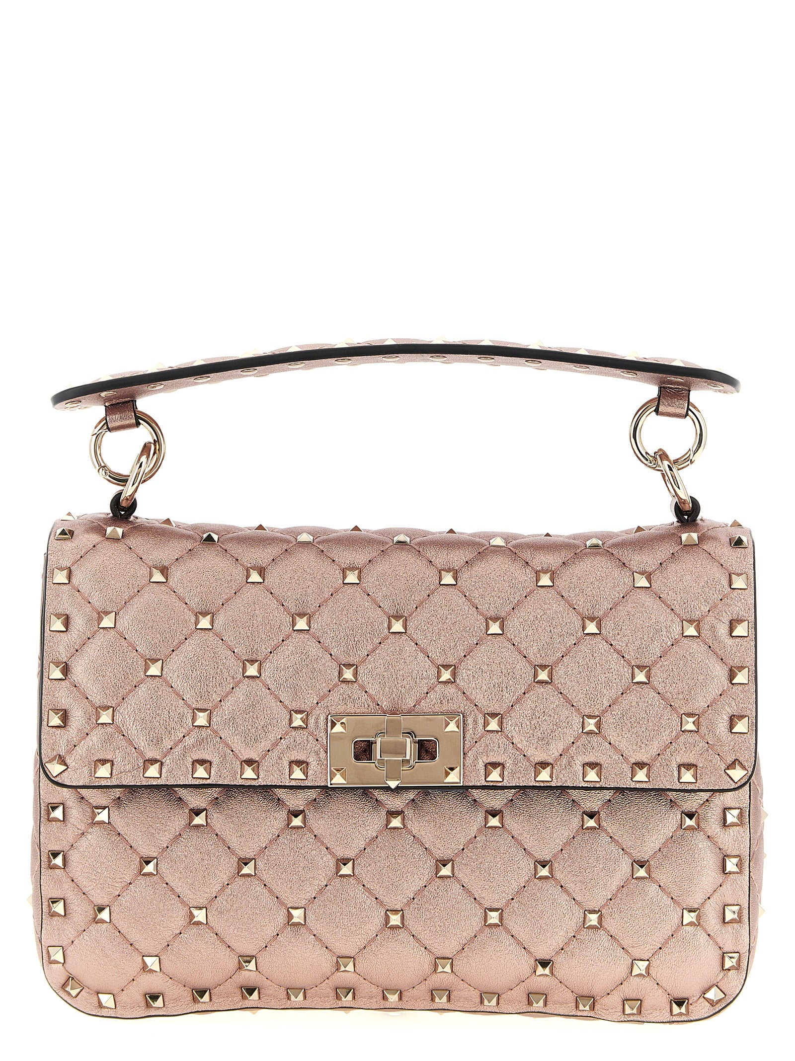 Valentino Garavani Rockstud Spike shoulder bag Pink Lamb Leather (ovis Aries)