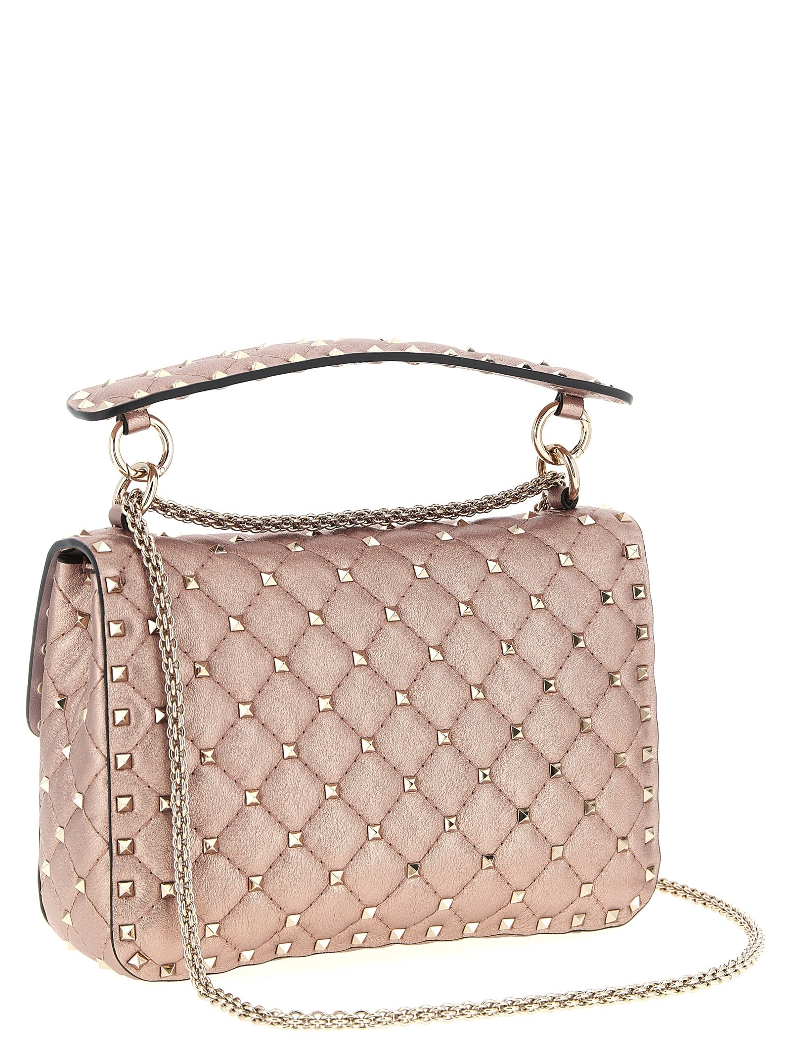 Valentino Garavani Rockstud Spike shoulder bag Pink Lamb Leather (ovis Aries)