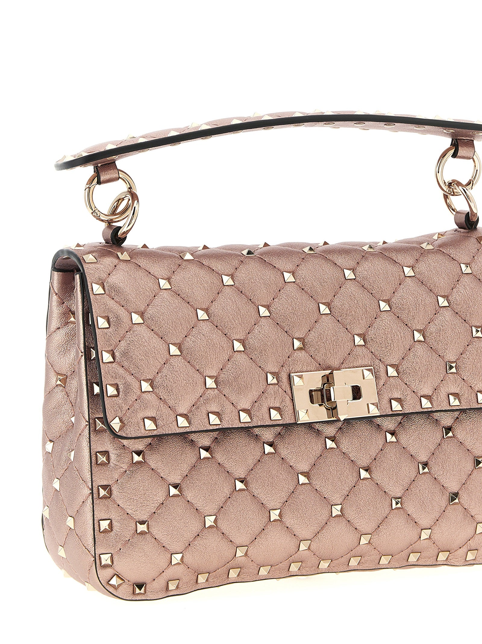 Valentino Garavani Rockstud Spike shoulder bag Pink Lamb Leather (ovis Aries)