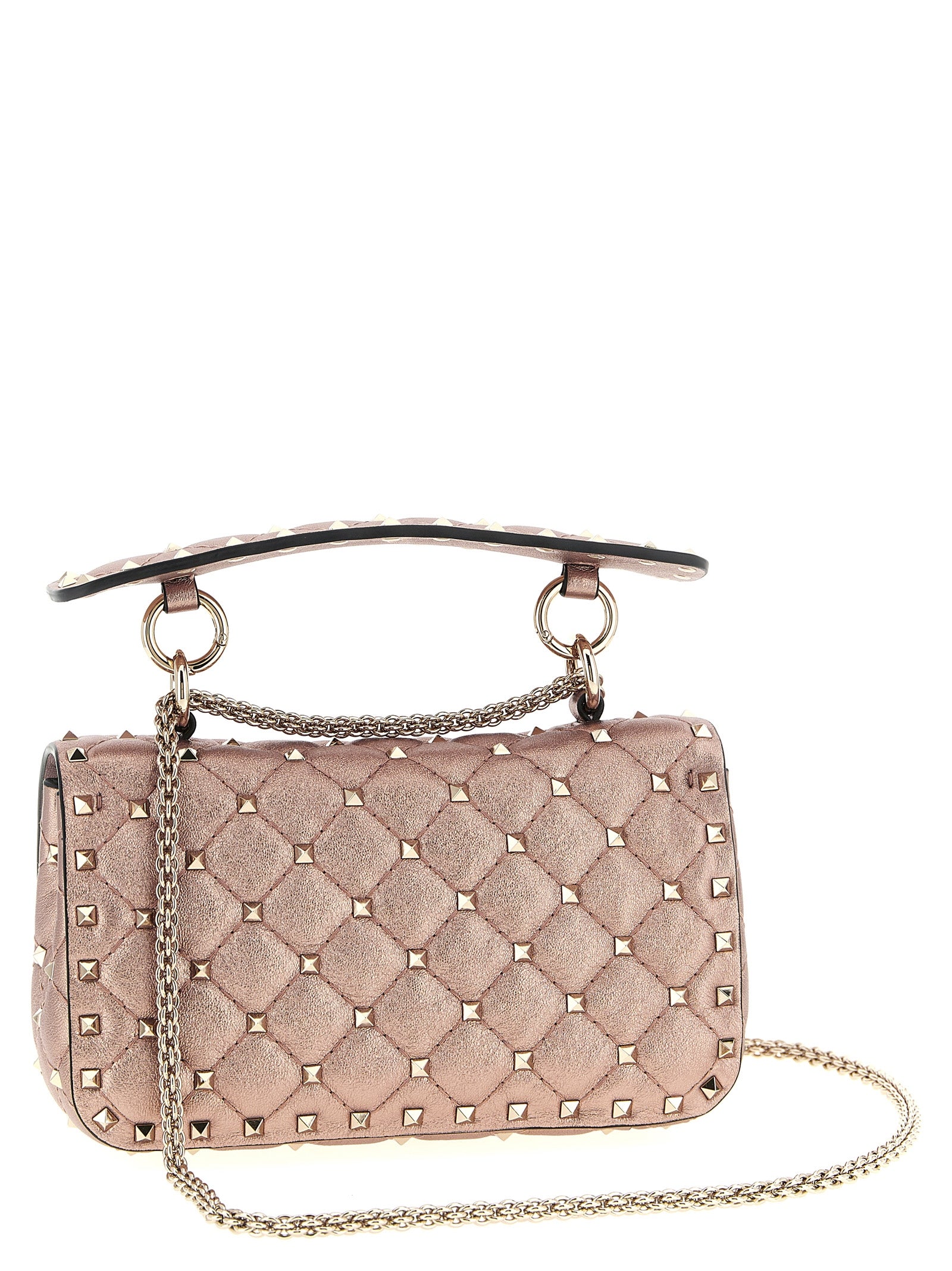Valentino Garavani Rockstud Spike shoulder bag Pink Lamb Leather (ovis Aries)